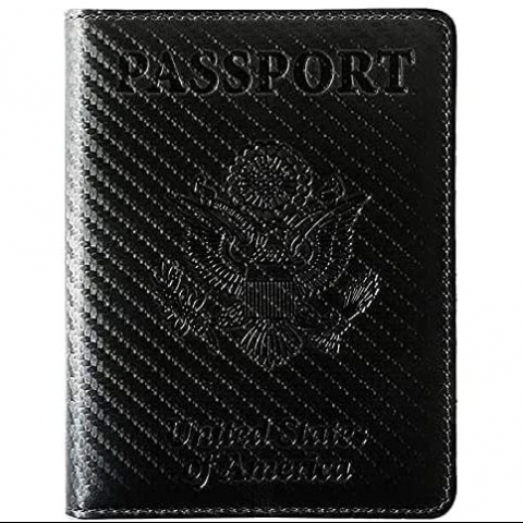 Veeskyee RFID Korumal Kadn Deri Pasaportluk (Siyah)
