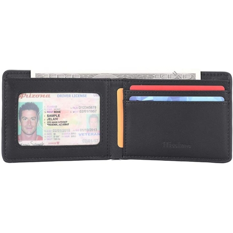 HISSIMO RFID Korumal Erkek Deri Czdan (Black)