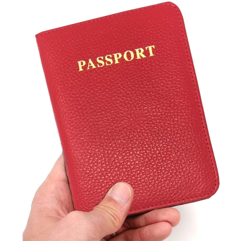 Vedicci RFID Korumal Deri Pasaportluk (Krmz)