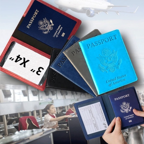 WALNEW RFID Korumal Deri Pasaportluk (Siyah)
