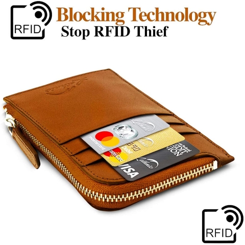Lethnic RFID Korumal Erkek Deri Kartlk (Kahverengi)