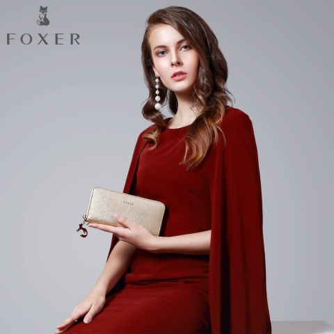 FOXER Kad�n Deri C�zdan(Alt�n Rengi)