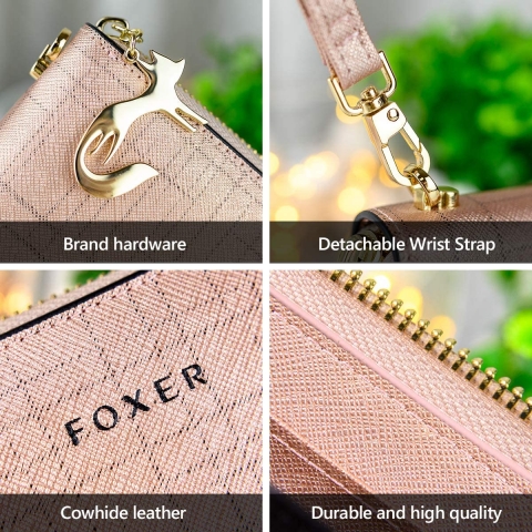 FOXER Kadn Deri Czdan(Rose Gold)