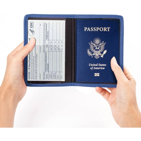 TRIUMPH VISION RFID Korumal Deri Pasaportluk (Mavi)(3 Adet)