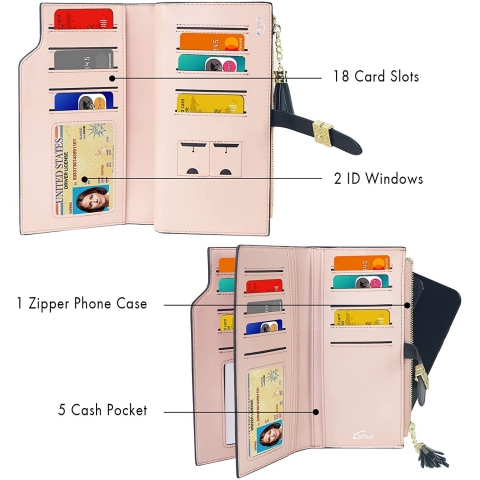 Lirlex RFID Korumal Kadn Deri Czdan(Siyah)