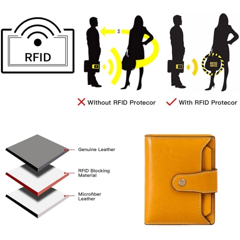 Seammer RFID Korumal Kadn Deri Czdan(Sar)