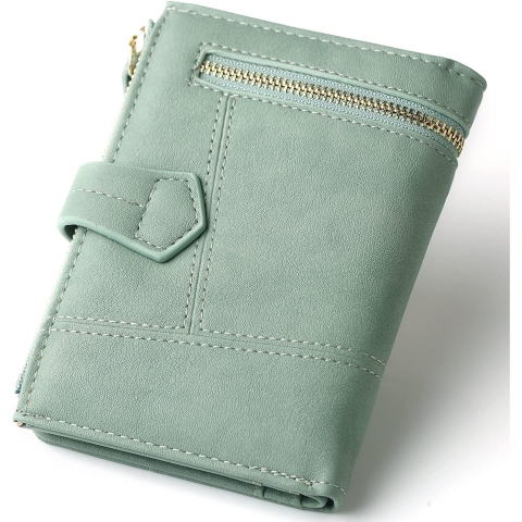 Fanaztee RFID Korumal� Kad�n Deri C�zdan(Ye�il)