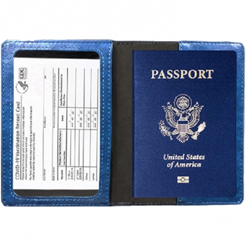 JAMSEA  RFID Korumal Erkek Deri Pasaportluk (Mavi)