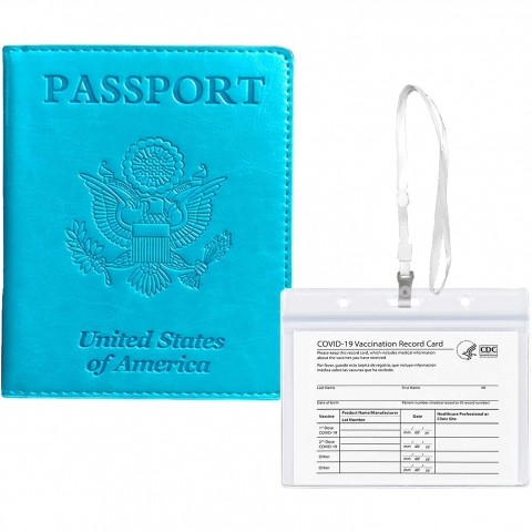 JAMSEA RFID Korumalı Kadın Deri Pasaportluk (Mavi)