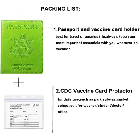 JAMSEA RFID Korumal Kadn Deri Pasaportluk (Yeil)