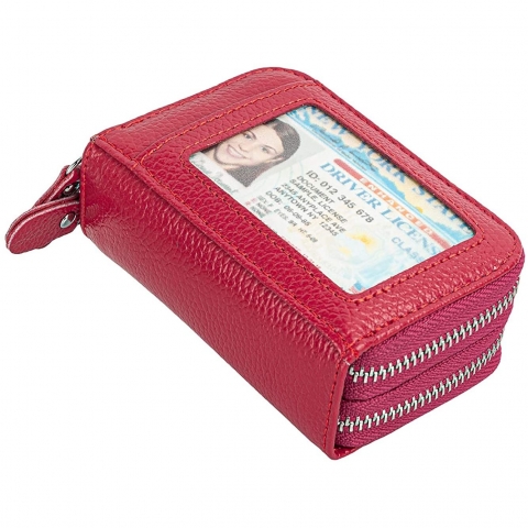 AGBIADD RFID Korumal� Kad�n Deri C�zdan (K�rm�z�)