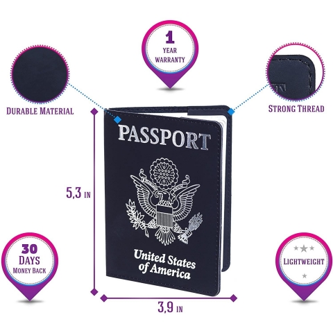 Shpul RFID Korumal Deri Pasaportluk (Mavi)