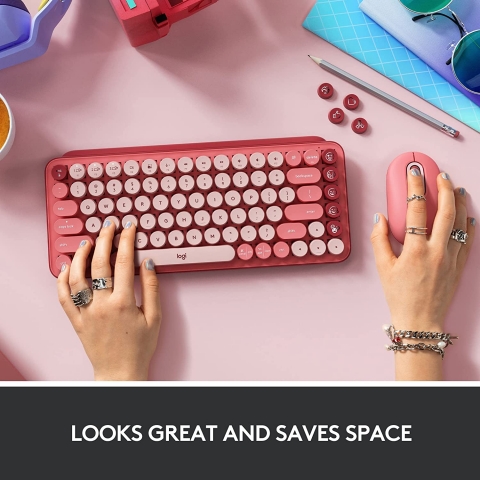 Logitech POP Keys Wireless Mekanik Klavye (Heartbreaker Rose)