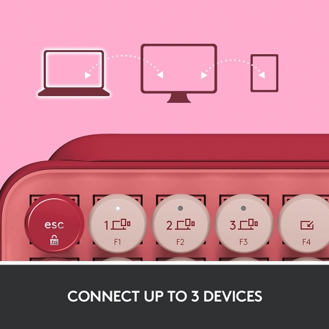 Logitech POP Keys Wireless Mekanik Klavye (Heartbreaker Rose)