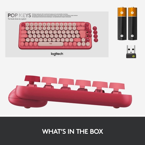 Logitech POP Keys Wireless Mekanik Klavye (Heartbreaker Rose)
