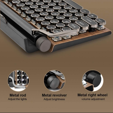 7KEYS Bluetooth 5.0 Retro Daktilo Klavye