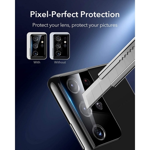 ESR Galaxy S21 Ultra Cam Lens Koruyucu (2 Adet)(Siyah)