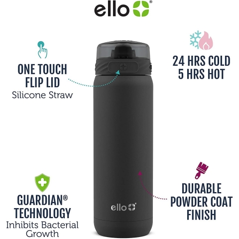 Ello Cooper Paslanmaz �elik Su �i�esi (Gray) (650ml)