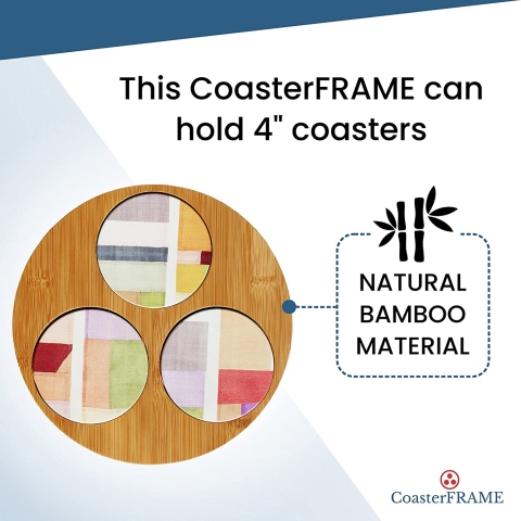 CoasterFRAME Bambu Bardak Altl(Kahverengi, 4 Adet)