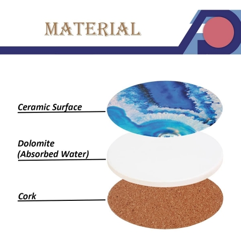 Summer Bubble Seramik Bardak Altl (Terrazzo, 4 Adet)