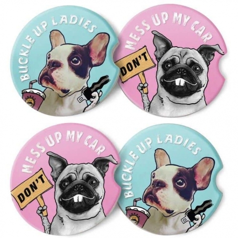 MIXWIT Seramik Bardak Altl(Pembe/Mavi, 4 Adet)