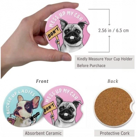 MIXWIT Seramik Bardak Altl(Pembe/Mavi, 4 Adet)