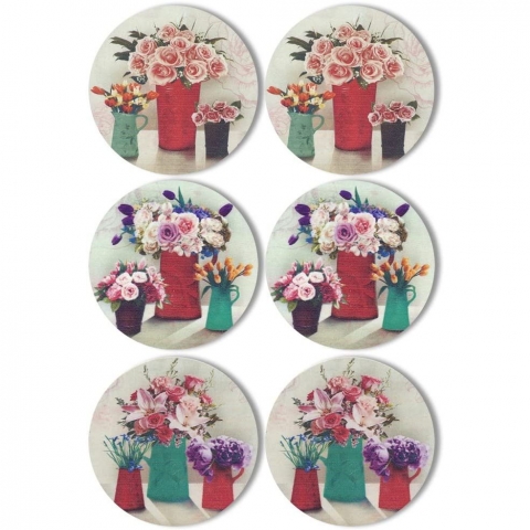 BANBERRY DESIGNS Mantar Bardak Altl(Pembe, 6 Adet)