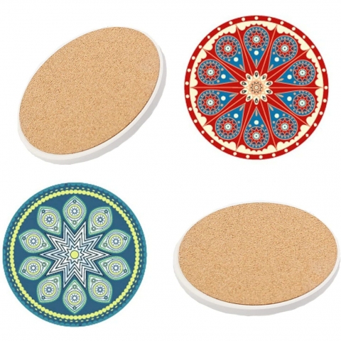 HUAOAO Seramik Bardak Altl(Renkli, 4 Adet)