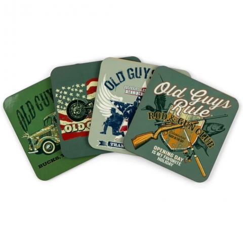 OLD GUYS RULE Mantar Bardak Altl(Desenli, 4 Adet)