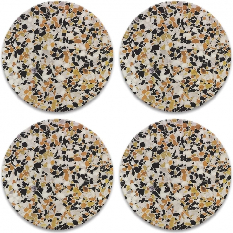 CoasterStone Seramik Bardak Altl (Terrazzo, 4 Adet)