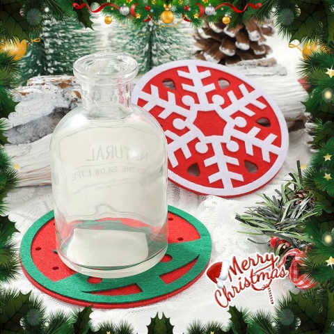 JEWEKY Dekoratif Bardak Altl��� (K�rm�z�, 2 Adet)