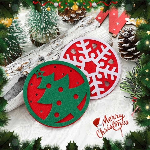 JEWEKY Dekoratif Bardak Altl��� (K�rm�z�, 2 Adet)