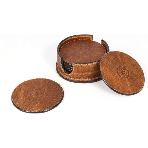 AARON LEATHER Ahap Bardak Altl (Kahverengi, 6 adet)