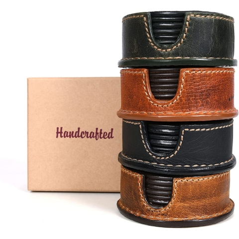 AARON LEATHER Ahap Bardak Altl (Kahverengi, 6 adet)