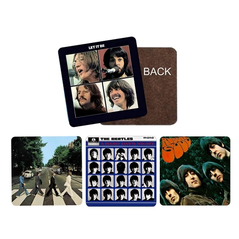 VinylRevamped Dekoratif Bardak Altl(Beatles, 4 Adet)