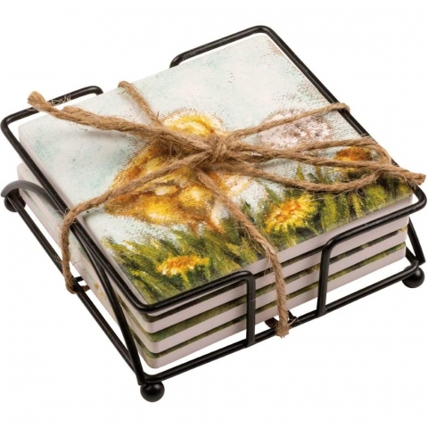 Primitives by Kathy Seramik Bardak Altl (Farm, 4 Adet)