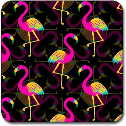 Qien BaiSei Dekoratif Bardak Altl (Flamingo, 4 Adet)