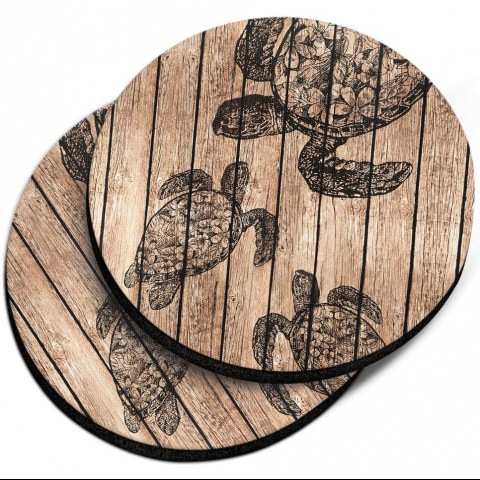 CARIBOU Coasters Dekoratif Bardak Altl(Kahverengi, 2 Adet)