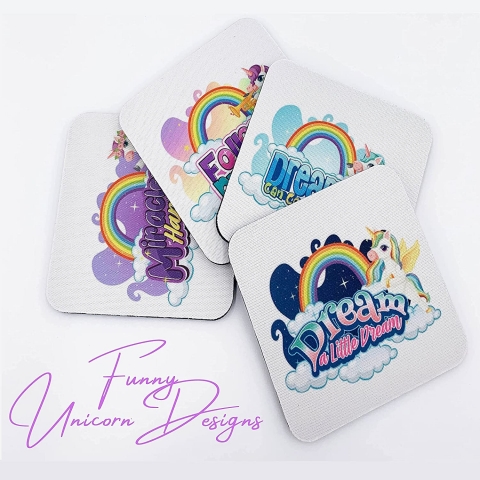 Vezna Home Goods Dekoratif Bardak Altl (Beyaz, 4 Adet)