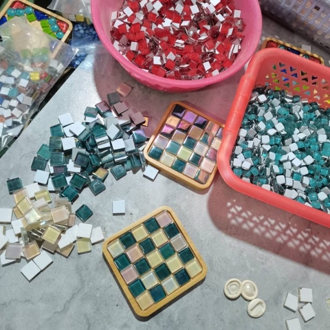 Lios Art Cam Bardak Altl(Renkli, 4 Adet)
