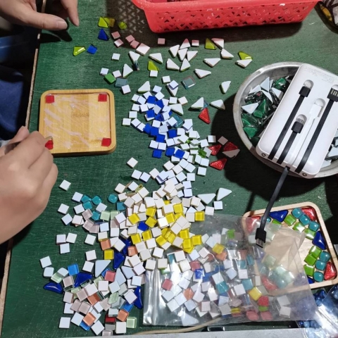 Lios Art Cam Bardak Altl(Renkli, 4 Adet)