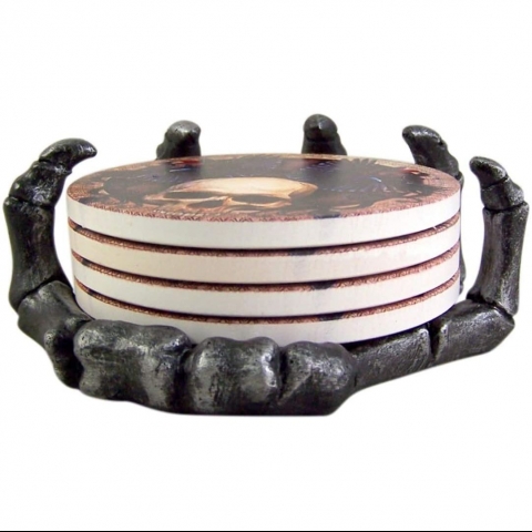 Gothic Bar Decor Dekoratif Bardak Altl(Renkli, 4 Adet)