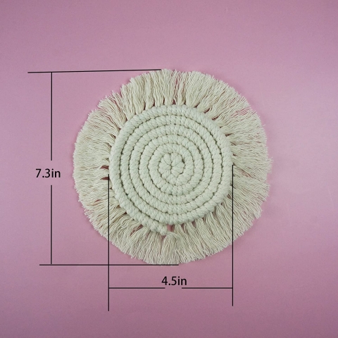 ZILEFSILK Dekoratif Bardak Altl(Beyaz, 6 Adet)