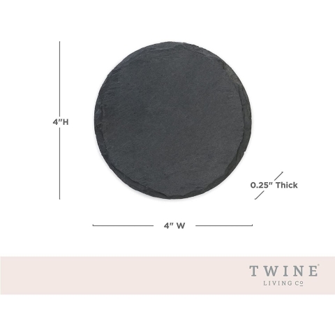 Twine Mermer Bardak Altl (Siyah, 4 Adet)