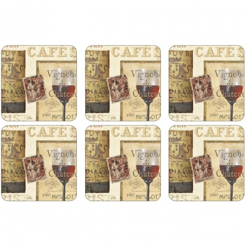 Pimpernel Tahta Bardak Altl (Wine, 6 Adet)