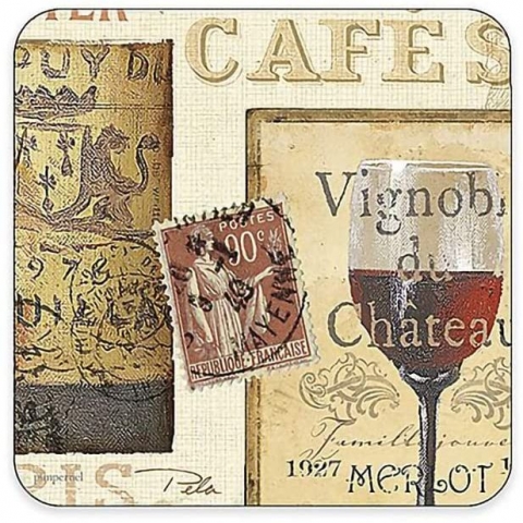 Pimpernel Tahta Bardak Altl (Wine, 6 Adet)