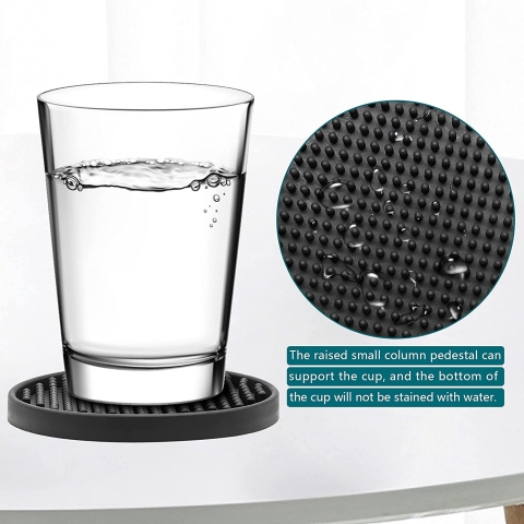 Bonsicoky Silikon Bardak Altl��� (Siyah, 6 Adet)