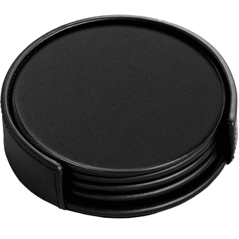 Dacasso Deri Bardak Altl (Black, 4 adet)