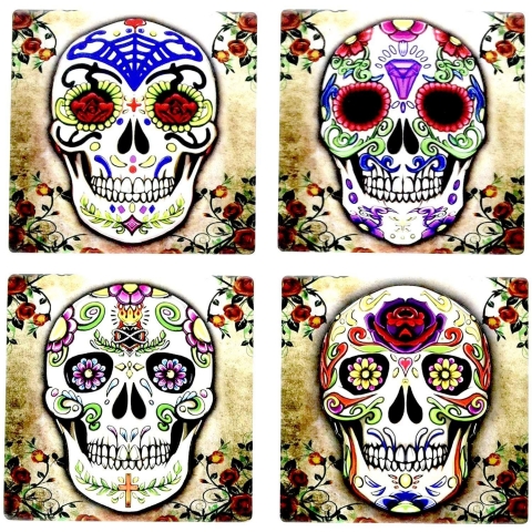 DWK Seramik Bardak Altl (Sugar Skull, 4 Adet)