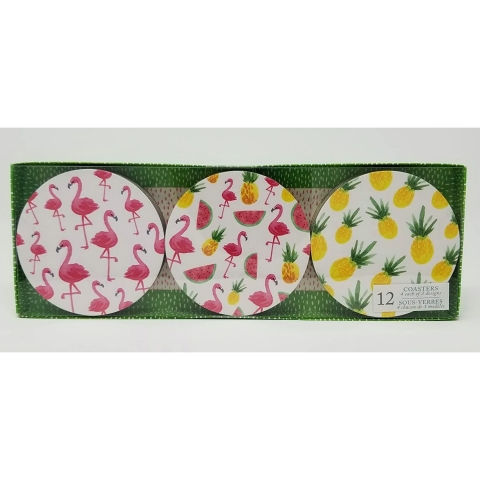 Molly & Rex Dekoratif Bardak Altl (Renkli, 12 Adet)